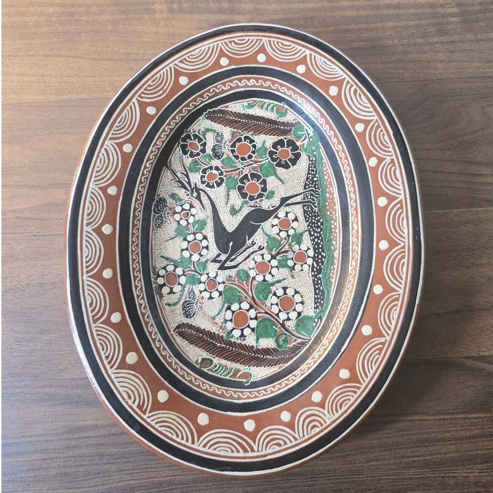 Jose Bernabe Petatillo Mexican‎ Art Pottery Plate Mexican Folk Art Hand Painted